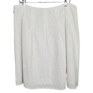 Nine West Size 14 Skirt Eyelet Embroidered Tie Belt Feminine CottageCore NWT